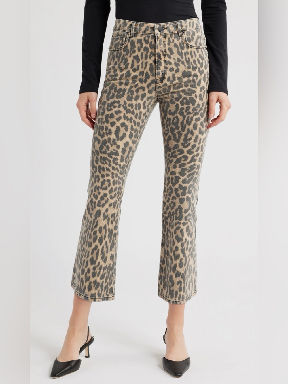 Good American Good Kick Flare Leopard Jeans- Brand New With Tags